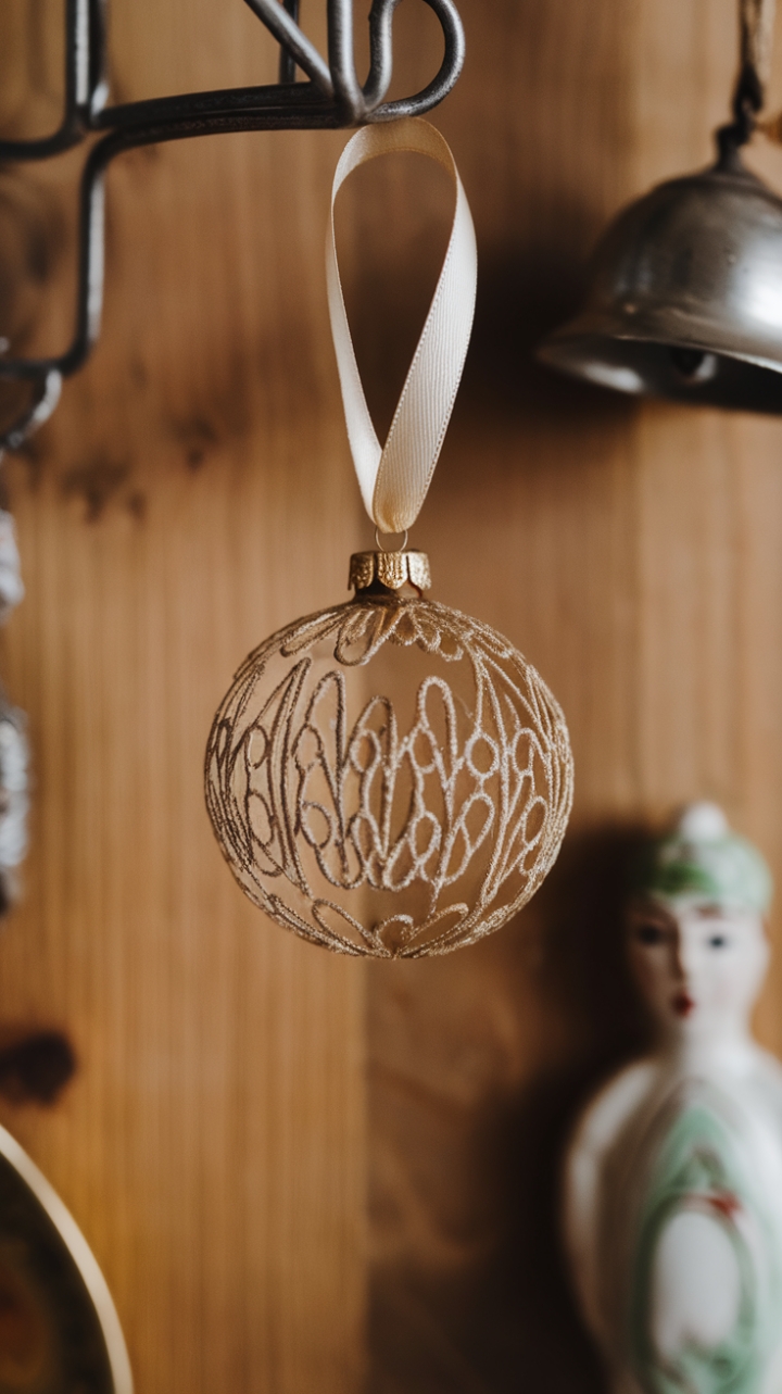This isn't just an ornament; it's a portal to cherished memories. The rich gold, the delicate design, the whisper of history – it all comes together in this captivating image, a testament to the enduring beauty of vintage Christmas décor. Let its nostalgic charm fill your home with holiday spirit.