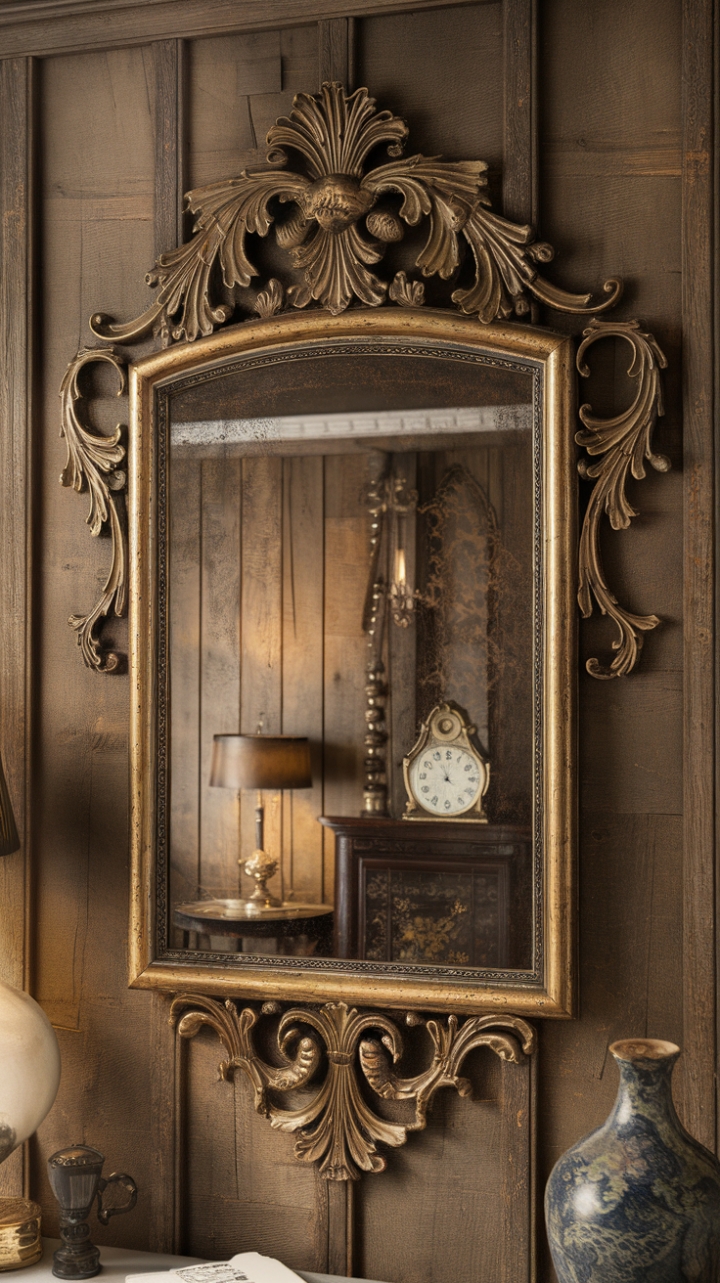 More than just a mirror, this stunning piece is a statement. The exquisite gold frame, a symphony of swirling designs, commands attention. Set against a backdrop of classic décor, it becomes a focal point, radiating warmth and luxury. Imagine the reflections—a captivating blend of past and present, transforming your room into a sanctuary of refined beauty.