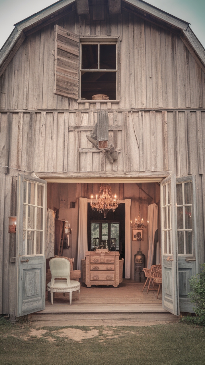 Escape to the countryside with this breathtaking vintage farmhouse. Imagine yourself nestled within its rustic embrace, surrounded by antique treasures and the comforting warmth of a bygone era. The shabby chic interior, punctuated by farmhouse chic accents, creates a space of unparalleled charm. Outside, the barnyard setting adds a touch of rustic authenticity, completing this picture-perfect vintage country escape.