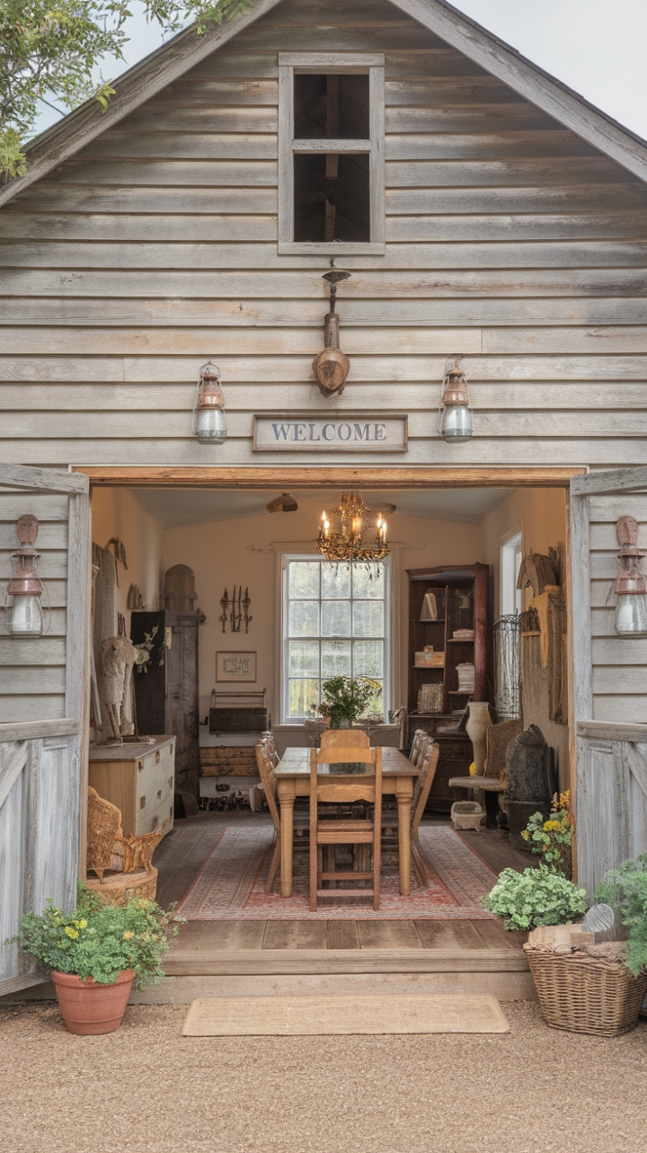 Escape to the countryside with this idyllic farmhouse, a haven of rustic elegance. Imagine cozy evenings spent around the antique dining table, surrounded by the warmth of vintage lanterns and the comforting aroma of home. This is more than just a house; it's a story waiting to be lived.