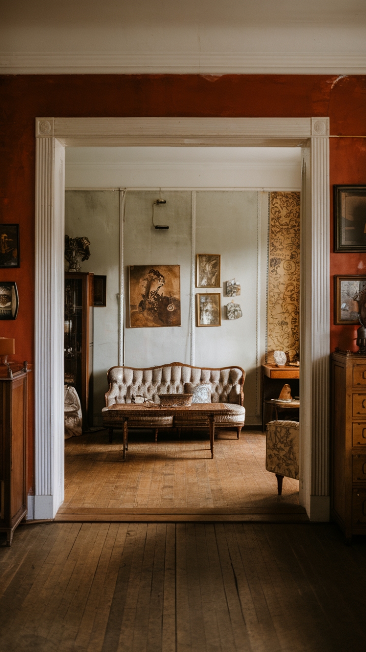Embrace the allure of yesteryear in this retro-chic apartment. Antique treasures, from a stylish vintage sofa to captivating artwork, fill every corner, creating a captivating atmosphere. The rich wooden floors and classic details transport you to a time of sophisticated simplicity and timeless design.