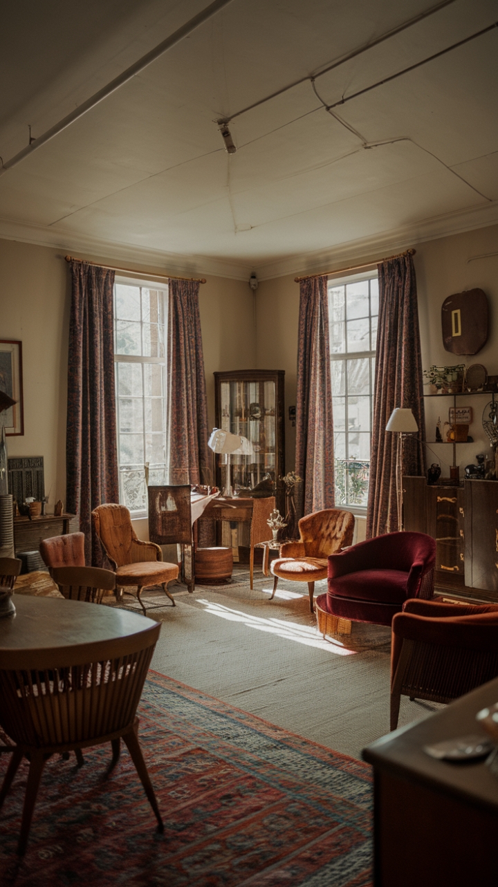 Step back in time with this captivating vintage apartment, where high ceilings and antique furnishings whisper tales of bygone eras. A symphony of nostalgic charm, every piece tells a story, creating a home filled with character and irresistible allure.