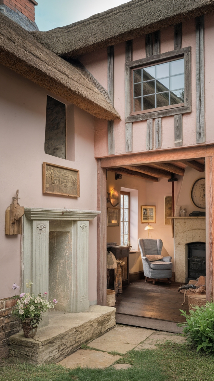 Step into a Fairytale: This vintage English cottage whispers tales of rustic charm and cozy country living. Imagine curling up by the crackling stone fireplace, the soft glow of a lamp illuminating exposed wooden beams and a worn, yet perfectly charming, vintage chair. The thatched roof and quaint garden complete this idyllic escape.