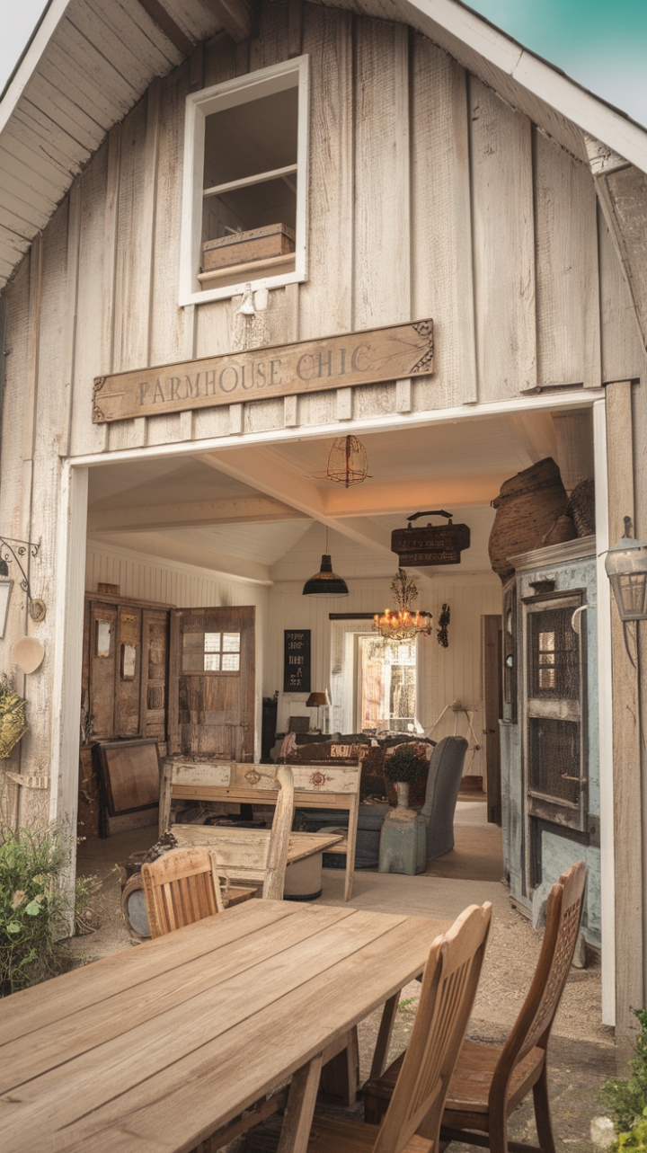 Escape to the countryside without leaving home. This idyllic farmhouse boasts a captivating barnyard aesthetic, seamlessly blending rustic charm with refined farmhouse chic. Antique furnishings, a warm color palette, and charming details create a space that's both effortlessly stylish and deeply comforting.