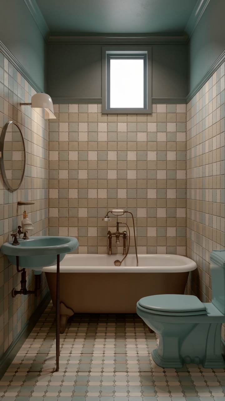 Embrace the allure of bygone eras with this beautifully curated vintage bathroom, where every detail whispers timeless charm and effortless style.
